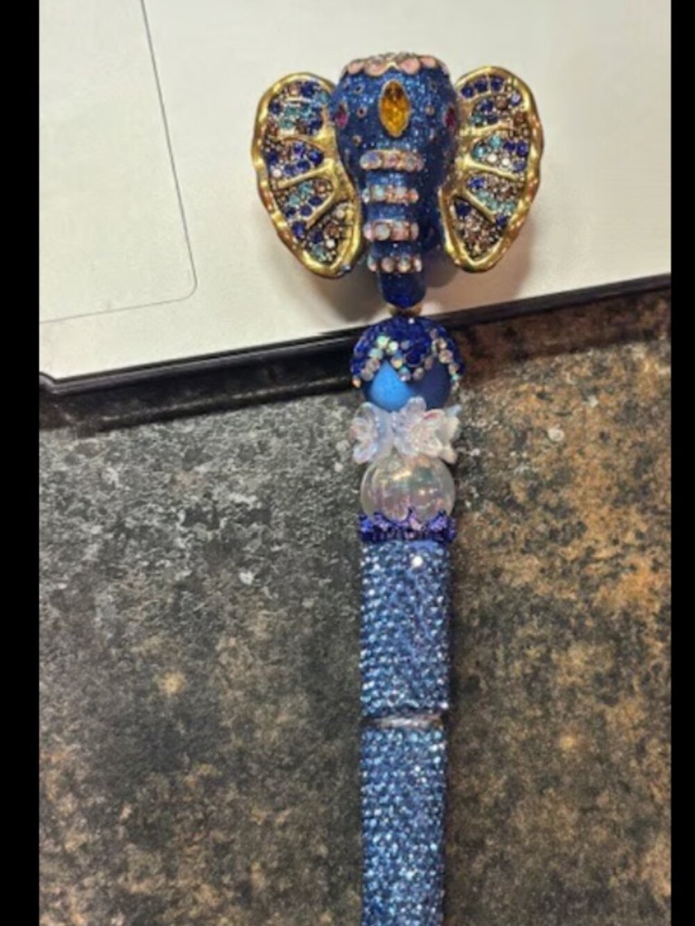 Elephant Beaded Glitter Fancy Pen